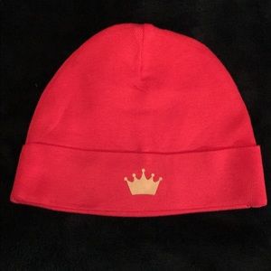 Hot Pink 0/6 Month Baby Girls Hat with Crown